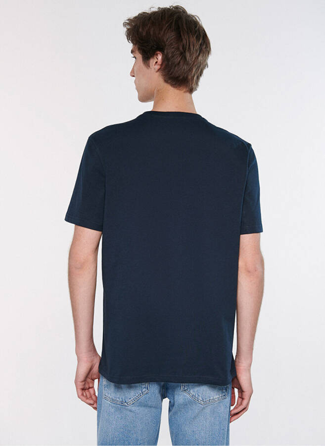 Мужская футболка с воротником поло синего цвета M0610260-70490_MAVI LOGO T-SHIRT - 3