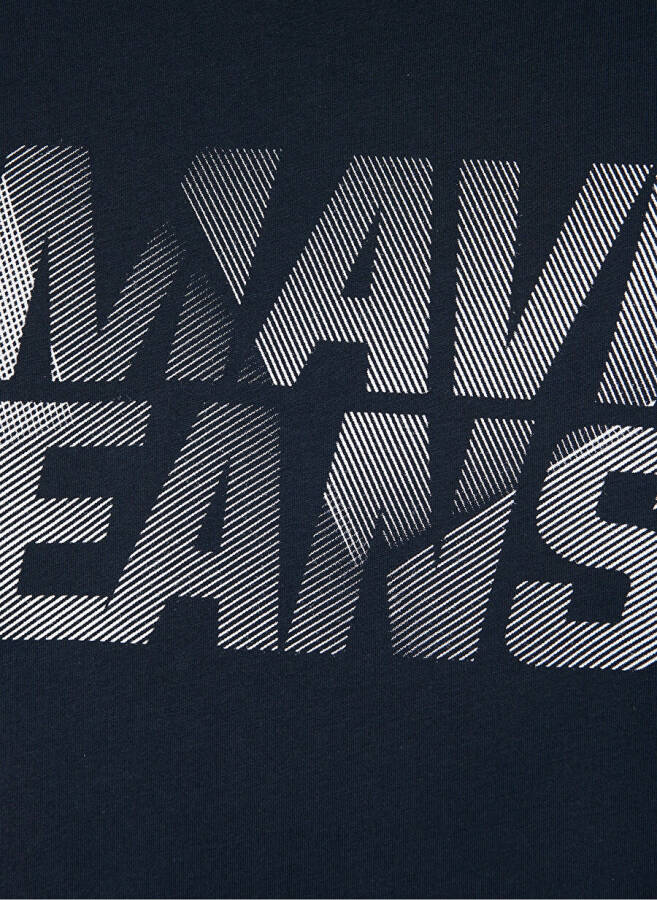 Мужская футболка с воротником поло синего цвета M0610260-70490_MAVI LOGO T-SHIRT - 5