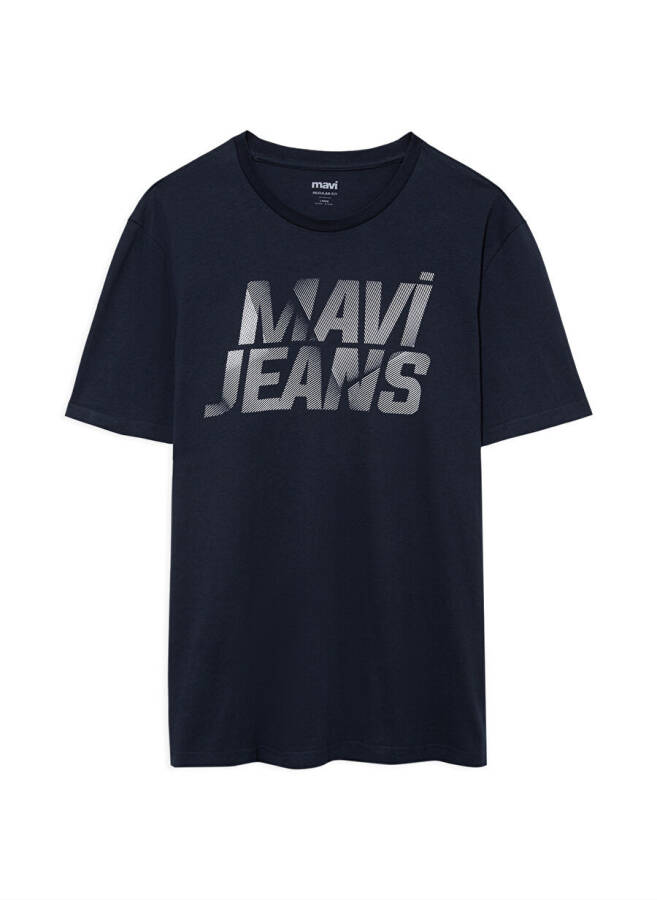 Мужская футболка с воротником поло синего цвета M0610260-70490_MAVI LOGO T-SHIRT - 7