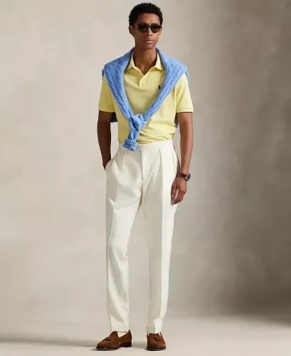 Мужская классическая эластичная сетчатая рубашка поло - Wicket Yellow - POLO RALPH LAUREN (1)