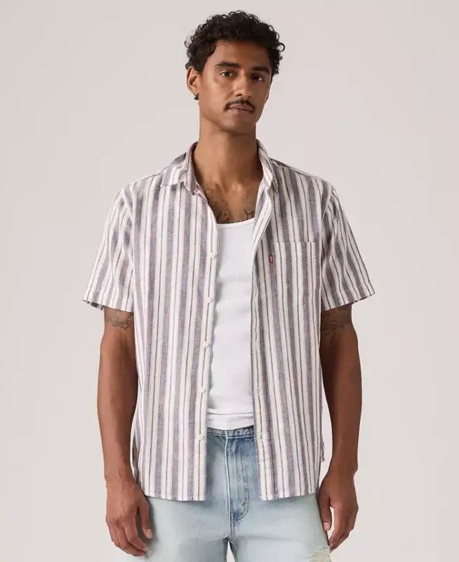 Мужская классическая футболка с коротким рукавом и карманом - Ensign Blue - LEVI'S