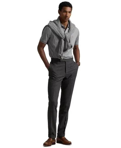 Мужская классическая мягкая хлопковая рубашка поло - Derby Blue Heather - 6