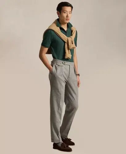 Мужская классическая мягкая хлопковая рубашка поло - Scotch Pine Heather - POLO RALPH LAUREN (1)