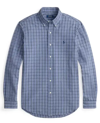 Мужская классическая оксфордская рубашка - Blue Heather Multi 