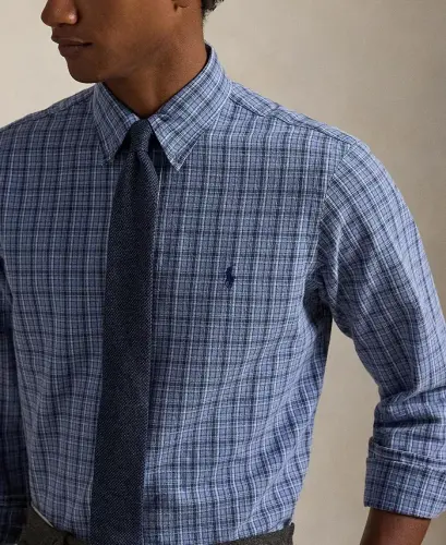 Мужская классическая оксфордская рубашка - Blue Heather Multi - 5