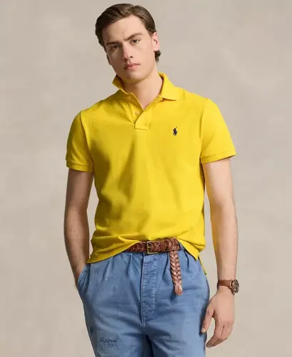 Мужская классическая рубашка поло из сетчатой ткани - COLLEGIATE YELLOW/C7284 