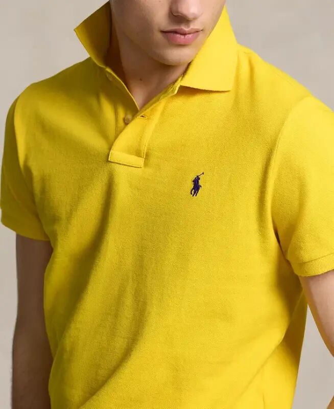 Мужская классическая рубашка поло из сетчатой ткани - COLLEGIATE YELLOW/C7284 - 3