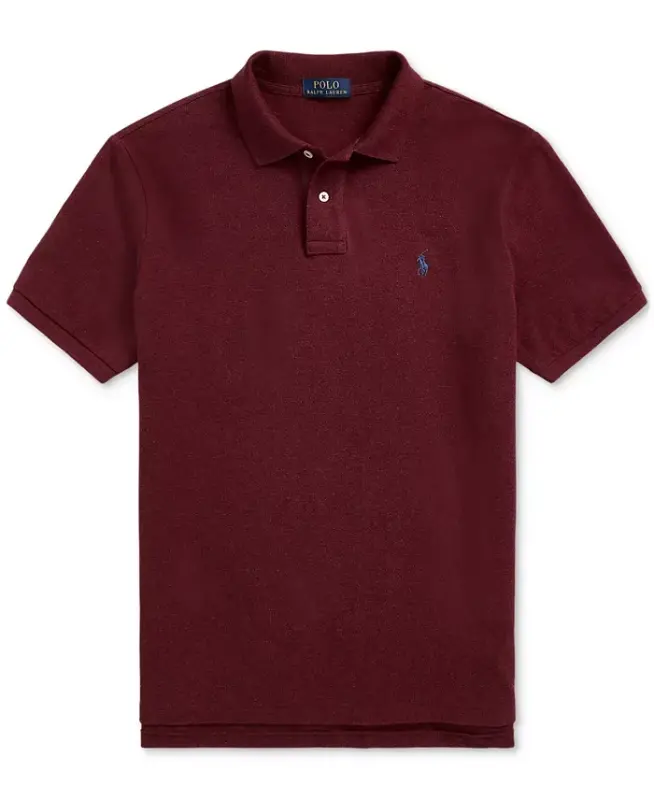 Мужская классическая рубашка поло из сетчатой ткани - Spring Wine Heather - 5