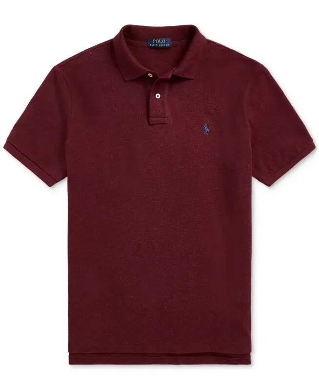 Мужская классическая рубашка поло из сетчатой ткани - Spring Wine Heather - 5