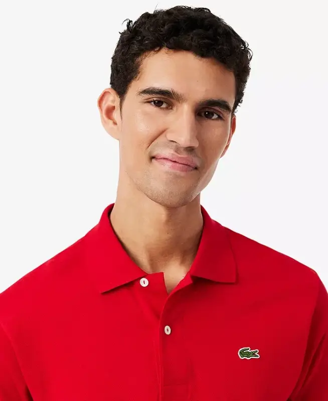 Men's L.12.12 Classic-Fit Short-Sleeve Piqué Polo Shirt-240 - Red - 2