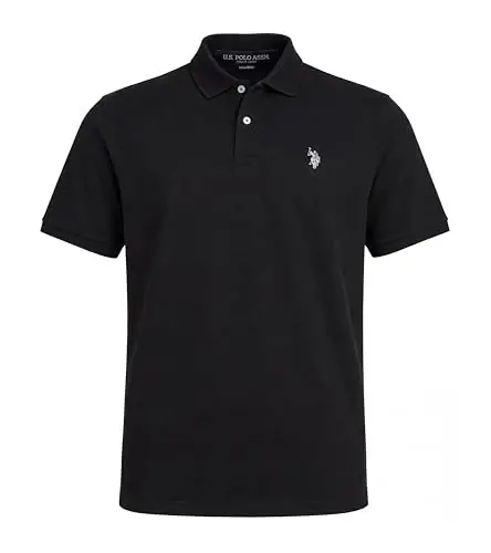 Мужская классическая рубашка-поло U.S. Polo Assn., пике с застежкой на две пуговицы, летняя модная рубашка для гольфа - 1