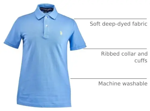 Мужская классическая рубашка поло U.S. Polo Assn., пике с застежкой на две пуговицы, летняя модная рубашка для гольфа | Пике с застежкой на две пуговицы, летняя модная рубашка для гольфа - 4