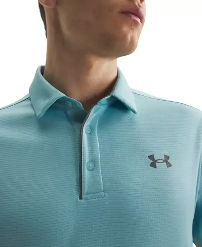 Мужская короткая поло-рубашка с коротким рукавом - Blue Haze - UNDER ARMOUR (1)