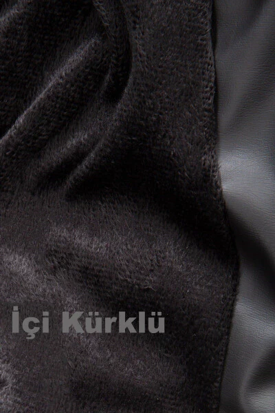 Мужская кожаная куртка с диагональной молнией - 6