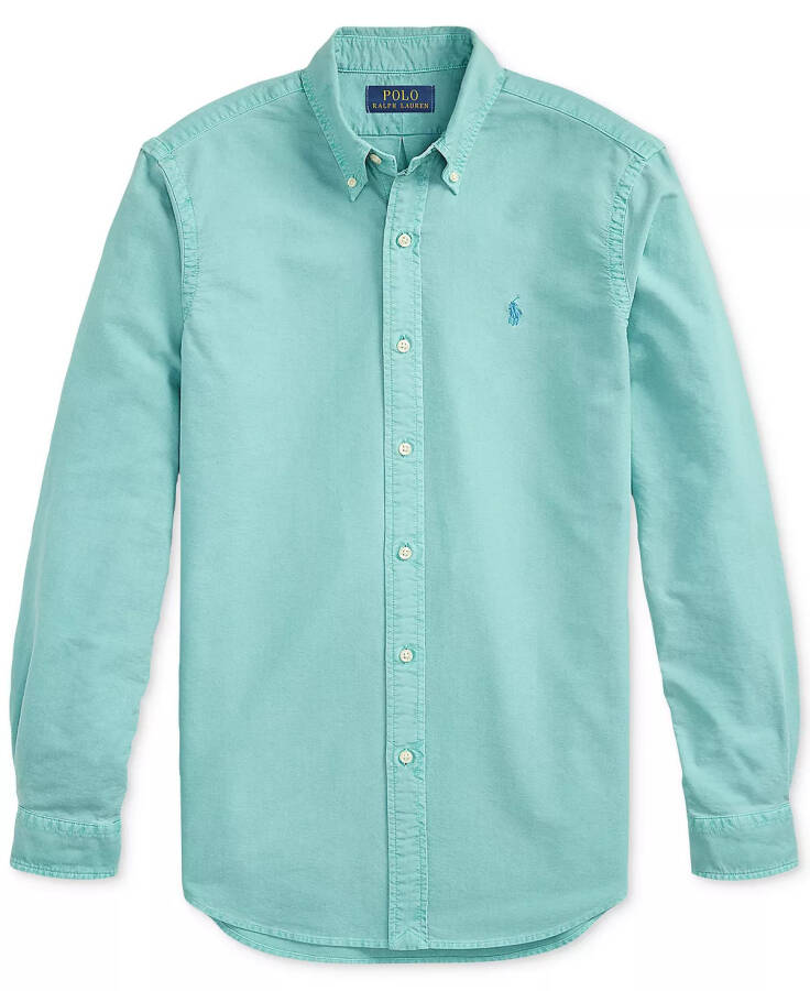 Мужская крашеная рубашка Oxford Deep Seafoam - 5