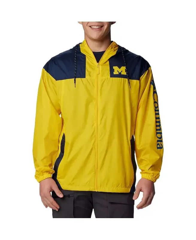 Мужская кукурузная куртка Michigan Wolverines Flash Challenger Omni-Shade Full-Zip Windbreaker Hoodie - 1