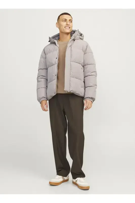 Мужская куртка бежевого цвета 12256974_JJEBRADLEY PUFFER HOOD SN - 2