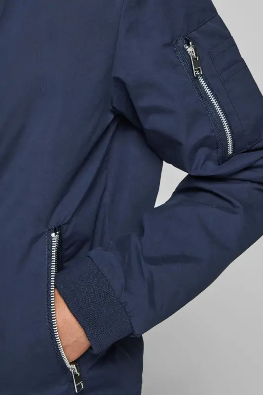 Мужская куртка-бомбер на молнии - 12165203 - BS-Navy Blazer - 2