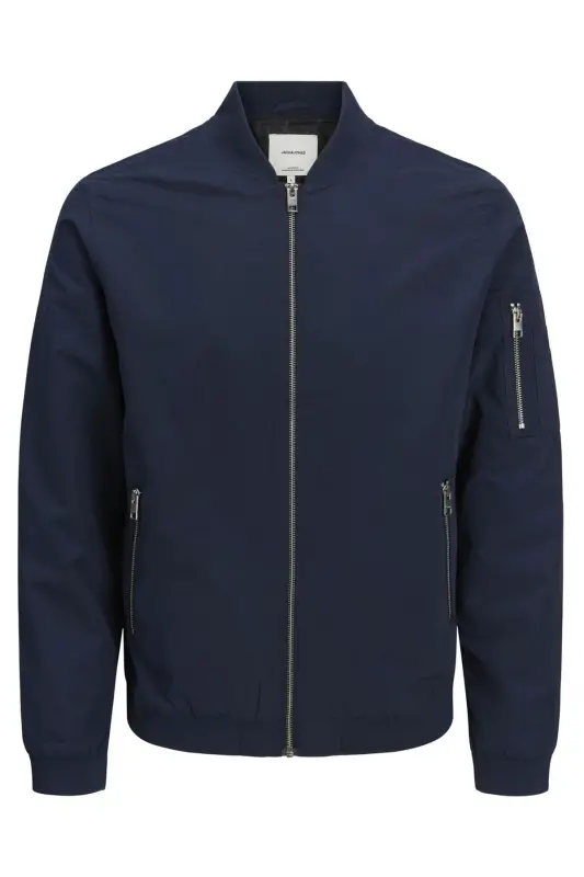 Мужская куртка-бомбер на молнии - 12165203 - BS-Navy Blazer - 8