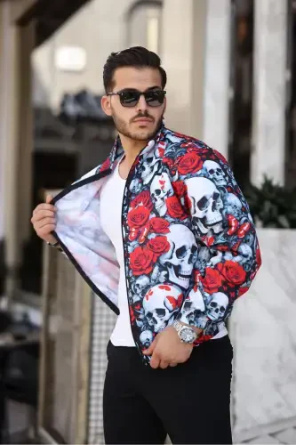 Мужская куртка-дождевик на молнии - красная - 3