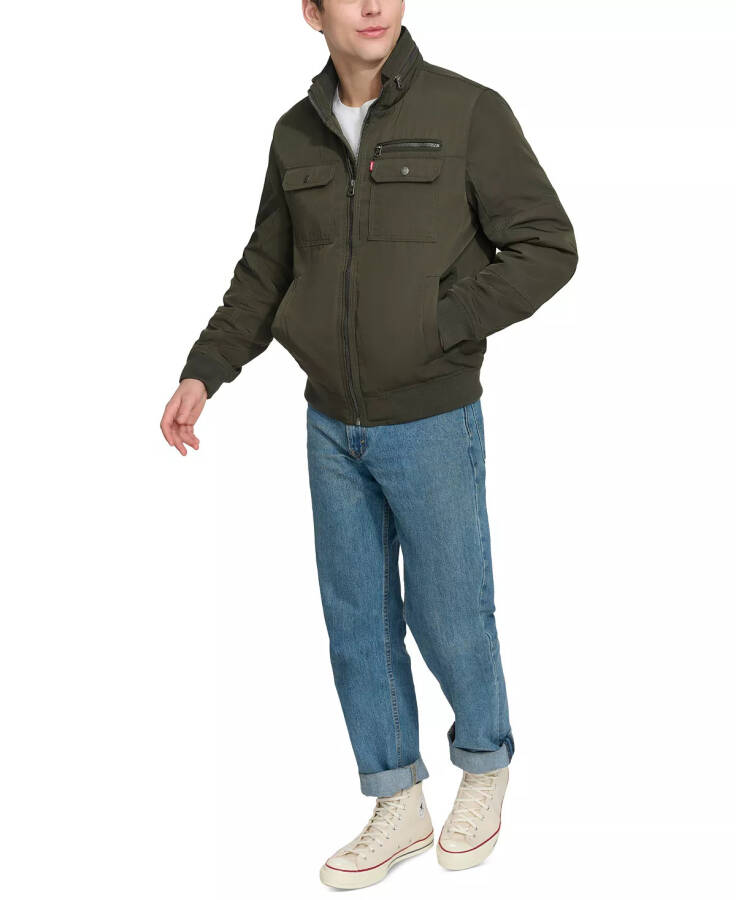 Мужская куртка из твила с воротником-стойкой - 6