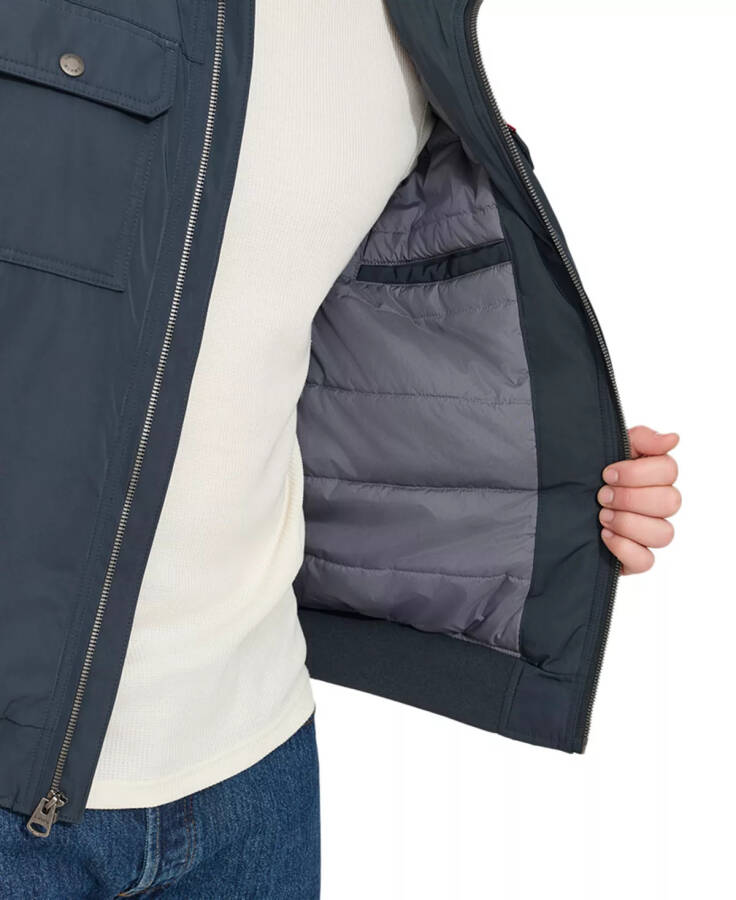 Мужская куртка из твила с воротником-стойкой - 4