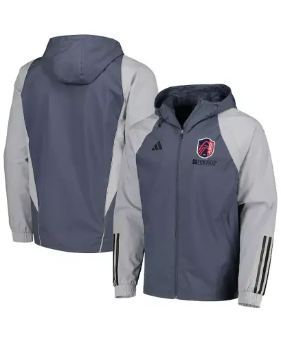 Мужская куртка-худи на молнии Raglan St. Louis City SC All-Weather, угольного цвета - Charcoal - 1