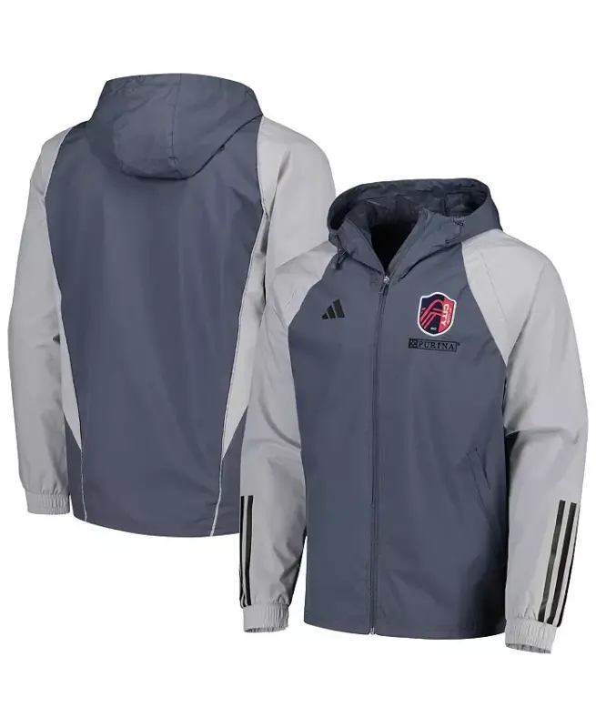 Мужская куртка-худи на молнии Raglan St. Louis City SC All-Weather, угольного цвета - Charcoal - 1