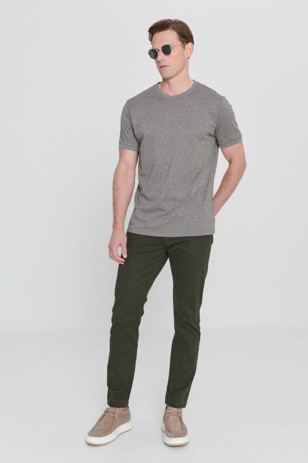 Мужская меланжевая футболка slim fit, приталенный крой, хлопок, пике, воротник-поло. - 2