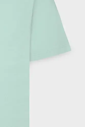 Мужская мятная футболка Slim Fit, облегающего кроя, с круглым вырезом, базовая, 100% хлопок – Мятный - 14