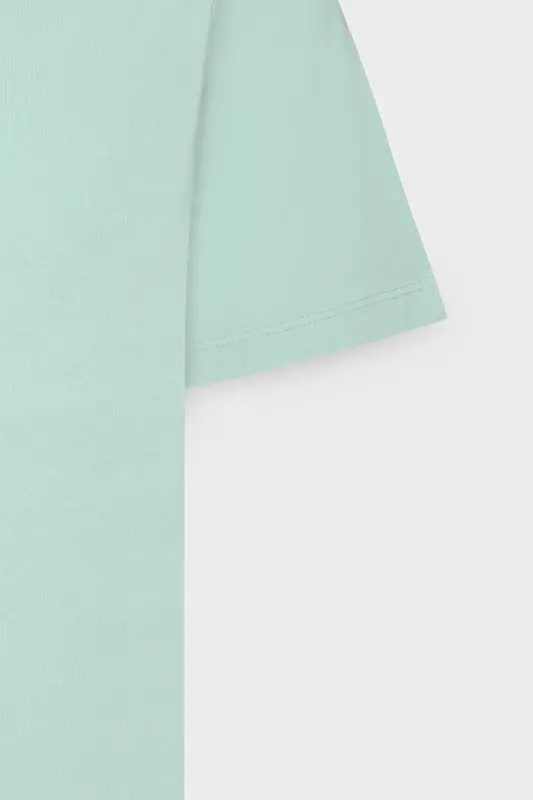 Мужская мятная футболка Slim Fit, облегающего кроя, с круглым вырезом, базовая, 100% хлопок – Мятный - 14