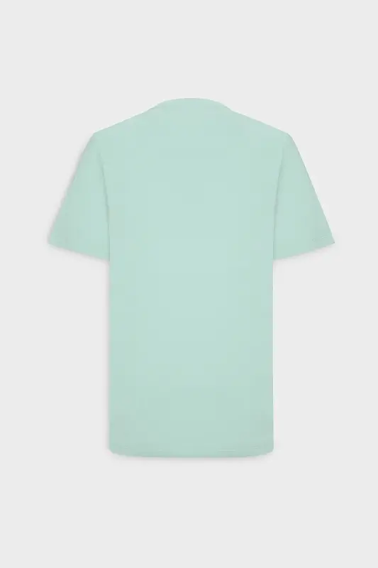 Мужская мятная футболка Slim Fit, облегающего кроя, с круглым вырезом, базовая, 100% хлопок – Мятный - 15