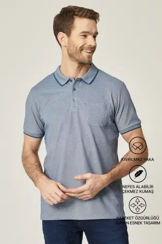 Мужская немнущаяся хлопковая ткань, удобный крой Comfort Fit - 6