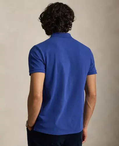 Men's Custom Slim-Fit Mesh Polo Shirt - Blue Yacht/C7553 - 4