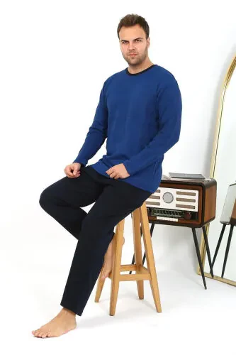 Мужская пижама Акбениз из трикотажа с длинным рукавом, комплект 6863 Saks - Akbeniz