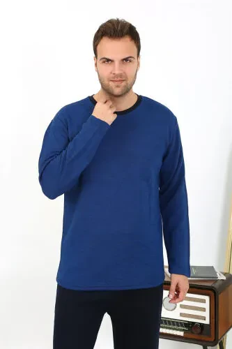 Мужская пижама Акбениз из трикотажа с длинным рукавом, комплект 6863 Saks - 3