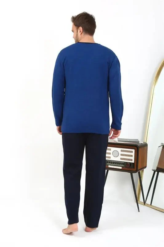 Мужская пижама Акбениз из трикотажа с длинным рукавом, комплект 6863 Saks - 4