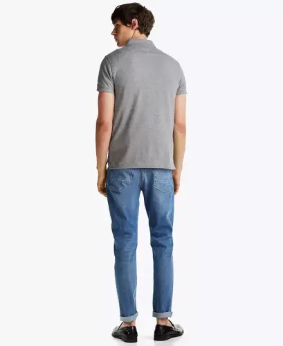 Мужская поло-футболка Slim Fit 1985 года — средне-серый - 4