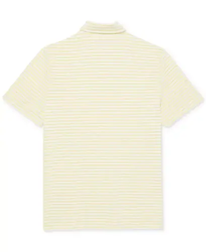 Мужская полосатая спортивная рубашка-поло с коротким рукавом Kba - White/Yellow - 5