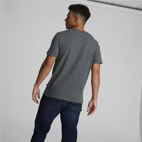 Мужская повседневная футболка PUMA с коротким рукавом и графическим принтом - 4