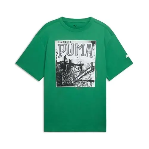 Мужская повседневная футболка PUMA с коротким рукавом и графическим принтом - 1