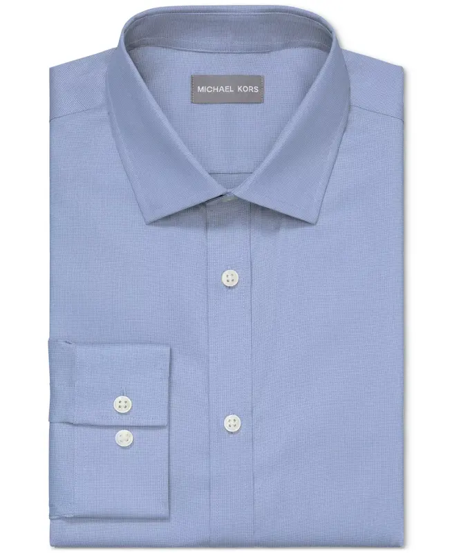 Мужская приталенная рубашка для страйкбола, не требующая глажки, тянущаяся, с коротким низом - Синяя - 4