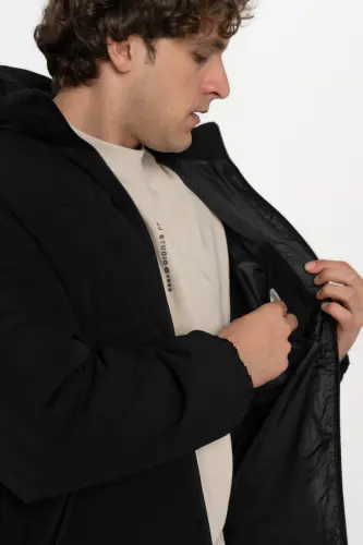 Мужская пуховая куртка с капюшоном на молнии - 6