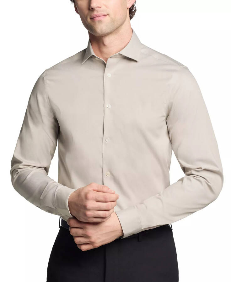 Мужская рубашка для костюма Steel Plus Slim Fit Modern Pin Cord Taupe - 1