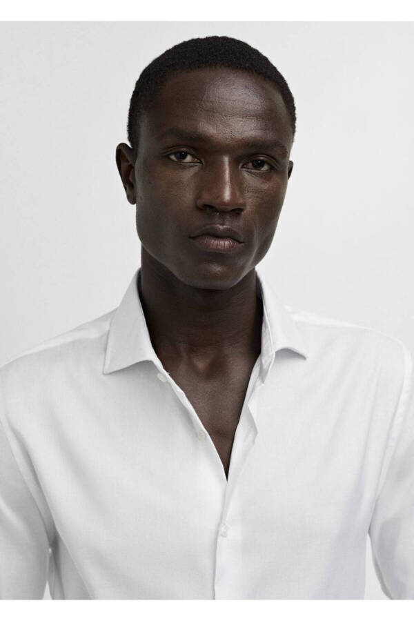 Мужская рубашка из хлопка, приталенная - 8