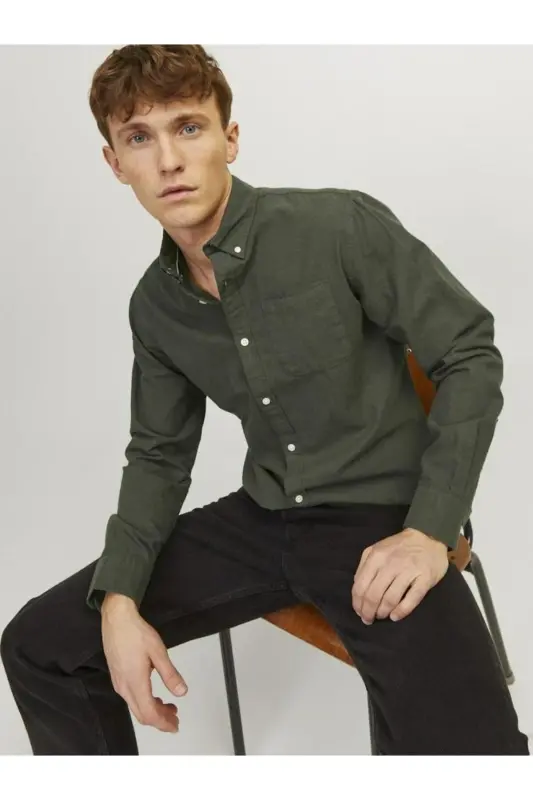 Мужская рубашка Jack Jones Oxford (12182486) - 3