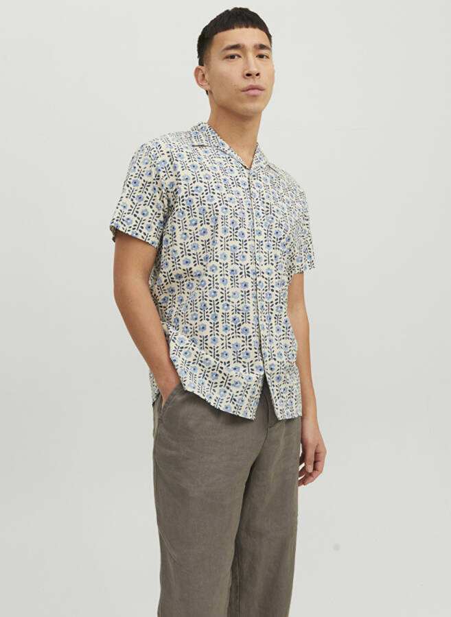 Мужская рубашка Jack & Jones, Синий рисунок, 12234367_JPRBLULANDON PRINT RESORT - 1