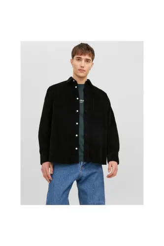Мужская рубашка Jack&Jones Oversize черного цвета - 6
