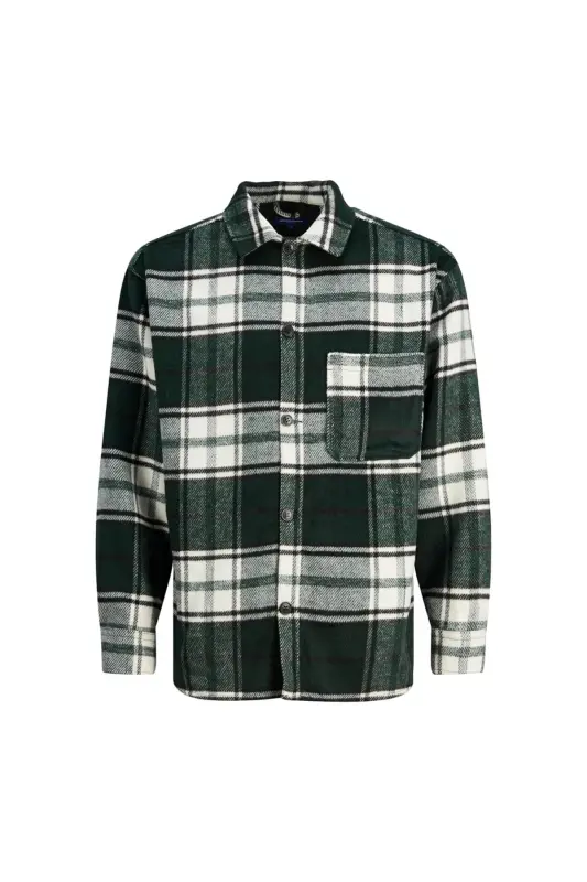 Мужская рубашка Jack&Jones с свободным кроем темно-зеленого цвета - 4