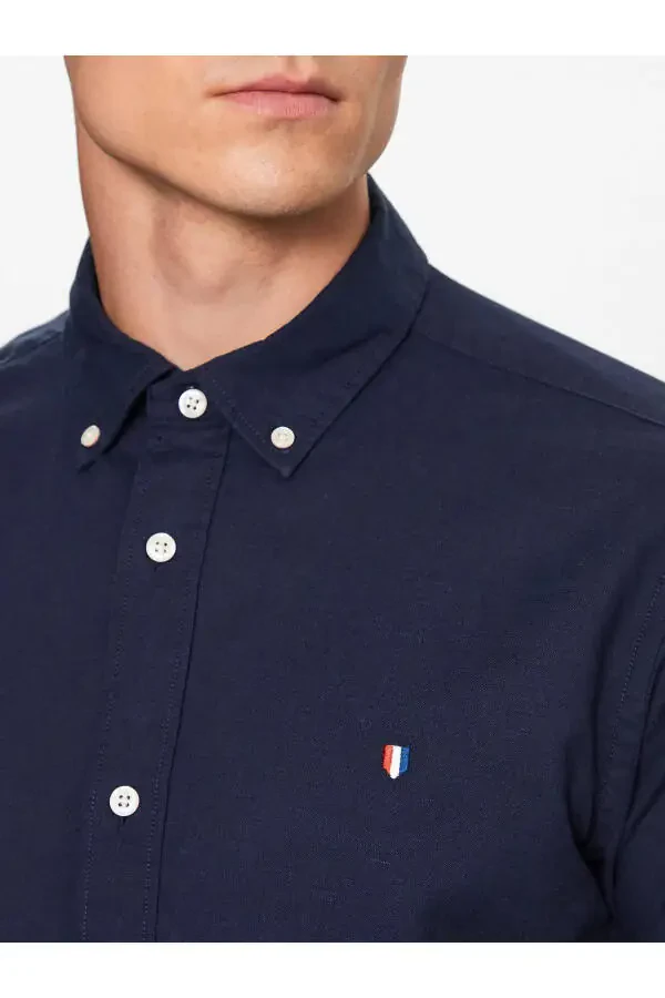 Мужская рубашка JPRBLUSUMMER SHIELD SHIRT S/S LN - темно-синий - 4